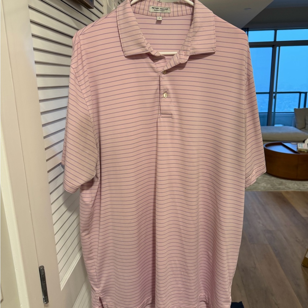 Peter Millar Striped Golf Polo size Large